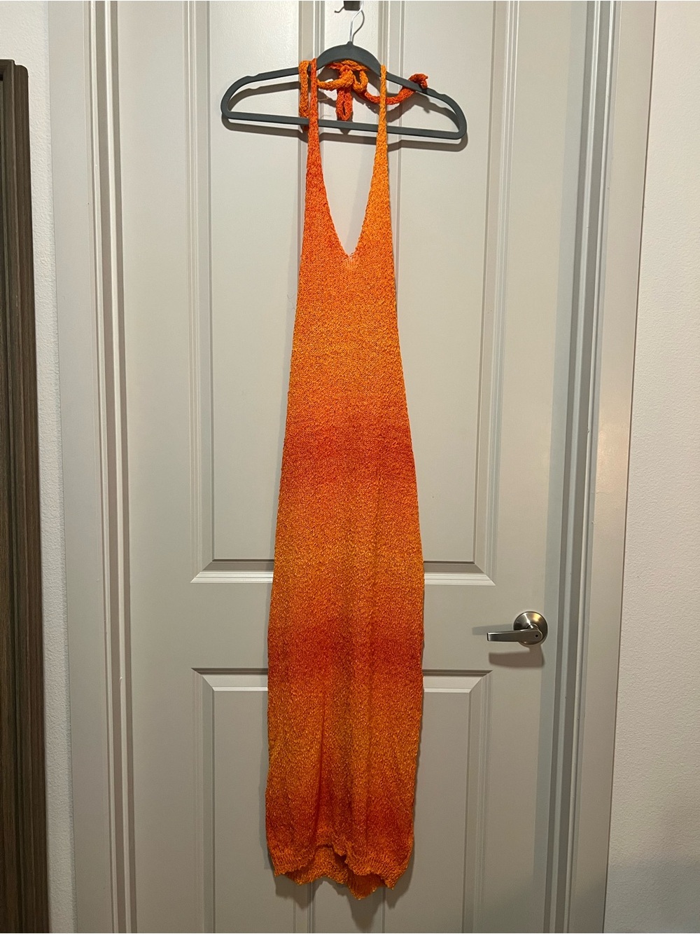 Orange Ombré Maxi Halter Dress/Cover Up